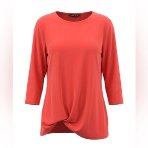 LISETTE Red Long Sleeve Wrinkle Free Work Career layer elegant luxury Top Sz M